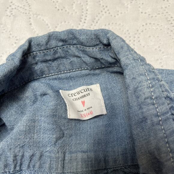 Crewcuts Chambray Ruffle Shirt Size 4/5 - Picture 5 of 6